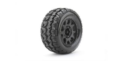 Extreme Tyre Monster Truck Tomahawk Belted on 3.8" 17mm Black Rims