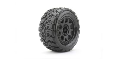 Extreme Tyre Monster Truck King Cobra Belted 3.8" 17mm Black Rims (2)