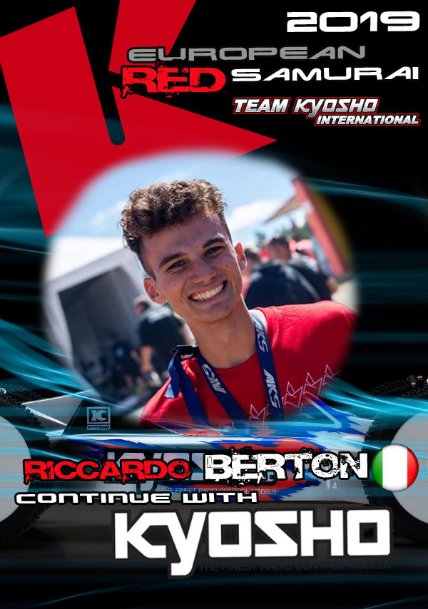 Riccardo Berton continues with Team Kyosho International